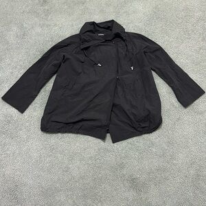 Marimekko Harmoni Black Double Breasted Snap Coat Jacket Size L